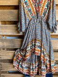 Shift Paisley Vintage Long Sleeve Dresses