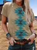 Shift Short Sleeve Tribal Casual Shirts & Tops