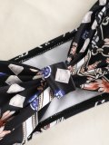 Chain Floral Print Halter Three-Piece Bikini
