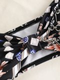 Chain Floral Print Halter Three-Piece Bikini