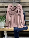 Leopard Casual Long Sleeve Shirts & Tops