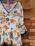 Floral Printed V Neck Short Sleeve Shirts & Tops