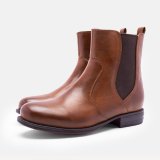Women's Vintage Low Heel Plus Size Ankle Booties Slip-on Short Chelsea Boots