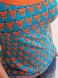 Geometric print strapless round neck casual vest