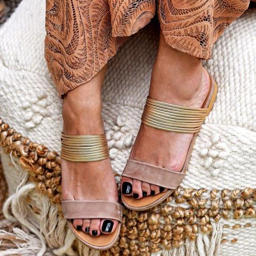 Slip-On Flat Open Toe Summer Slide Sandals Plus Sizes