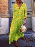 Casual 3/4 Sleeve Cotton-Blend Dresses