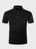 Men's Letter Embroidered Polo Shirt