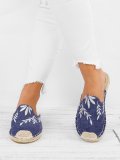 Women Fashion Embroidered Espadrille Flat Slippers Shoes