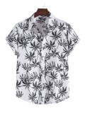 Men's Palm Tree Print Short Sleeve Shirt