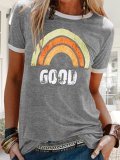 Casual Simple Loose Print T-Shirt