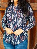 Plants Long Sleeve Vintage Shirt Collar Shirts & Tops