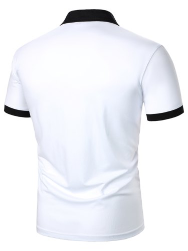 Men's Casual Contrast Trim Polo Shirt