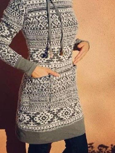 Casual Turtleneck Long Sleeve Cotton Sweatshirt