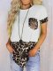 Leopard Casual Printed Cotton-Blend Shirts & Tops