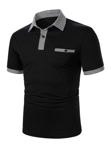 Men's Plaid Insert Polo Shirt