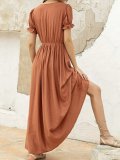 Boho Romantic Short Sleeve Cotton-Blend Dresses
