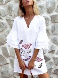 Holiday Linen Half Sleeve Dresses