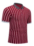 Men's Striped Print Polo Shirt