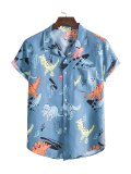 Men's Dinosaur Graphic Front Pocket Shirt