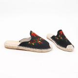Women Fashion Embroidered Espadrille Flat Slippers Shoes