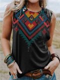 Printed Casual Cold Shoulder Crew Neck Shirts & Tops