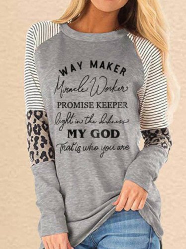 Printed Letter Long Sleeve Shirts & Tops