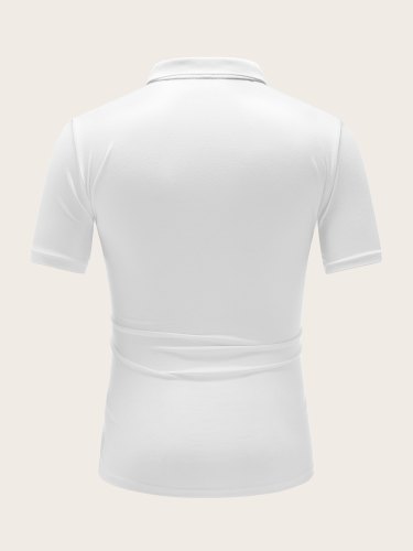 Men's Two Tone Stripe Colorblock Polo Shirt