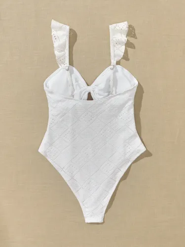 Solid Bowknot One-Piece Swimwear