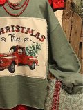 Christmas loose long sleeve printed sweatshirt