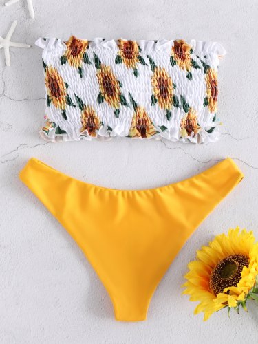 Sunflower Frilled Bandeau Bikini