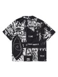 Men’s Darkness Abstract Print Button Blouse