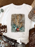 Printed Casual Short Sleeve Crew Neck Shirts & Tops
