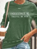 Long Sleeve Letter Washed Statement Sweatshirt