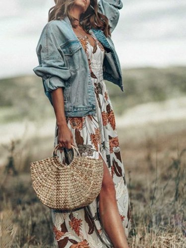 Multicolor Holiday V Neck Patchwork Dresses