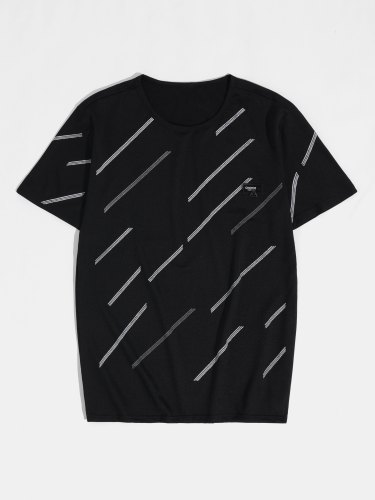Men's Abstract Stripe Graphic Short Sleeve Tee