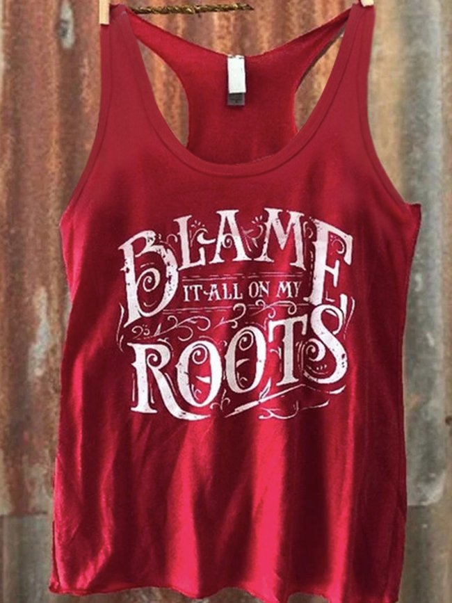 Red Casual Cotton Vests