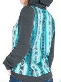 Blue Printed Long Sleeve Casual Cotton-Blend Women's Fashion Print Sweatshirt