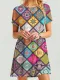Simple Printed Short Sleeve Dresses