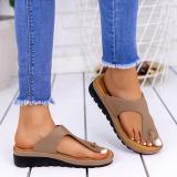 Women Casual Summer Comfy Thong Slip On Wedge Sandals