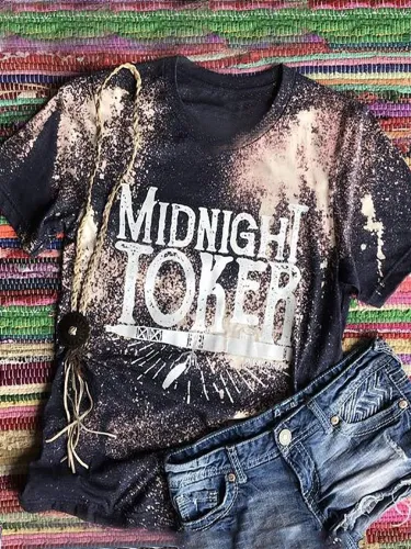 Crew Neck Casual Letter Shirts & Tops