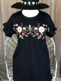 Vintage Simple Lady Crew Neck Jersey Floral Dresses