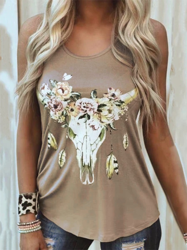 Printed Holiday Floral Shirts & Tops