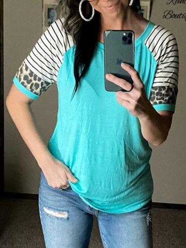 Short Sleeve Cotton-Blend Printed Shirts & Tops