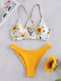 Sunflower Lace Up Backless Bikini