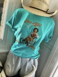 Cowgirl Turquoise Short Sleeve Boho Shift Shirts & Tops
