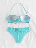 Metal Ring Decor Halter Bikini