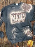 Casual Long Sleeve Leopard Shift Sweatshirt