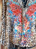Long Sleeve Leopard Casual Flower Shirts & Tops