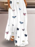 Butterfly Printed Maxi Shift Dress