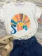 Vintage Abstract Crew Neck Shirts & Tops